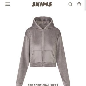 Skims hoodie and velour jogger set size XS
